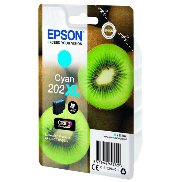 Epson Kiwi Singlepack Cyan 202XL Claria Premium Ink [C13T02H24010]