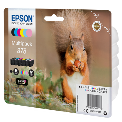 Epson Squirrel Multipack 6 Colores 378 Tinta Claria Photo HD [C13T37884010]