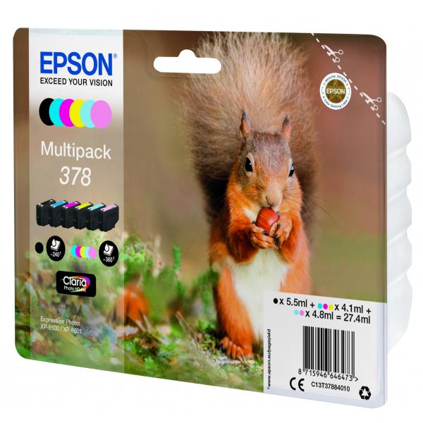 Epson Squirrel Multipack 6 Colores 378 Tinta Claria Photo HD [C13T37884010]