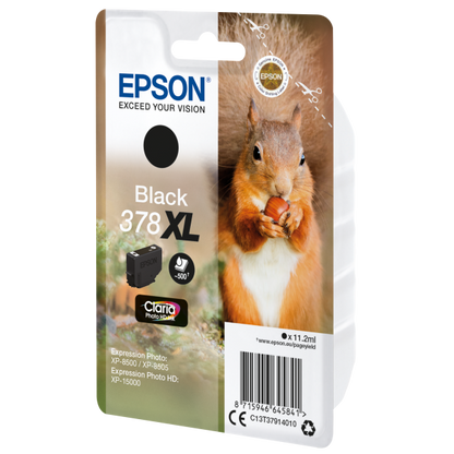 Epson Squirrel Singlepack Black 378XL Claria Photo HD Ink [C13T37914010]