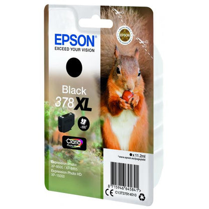 Epson Squirrel Singlepack Black 378XL Claria Photo HD Ink [C13T37914010]