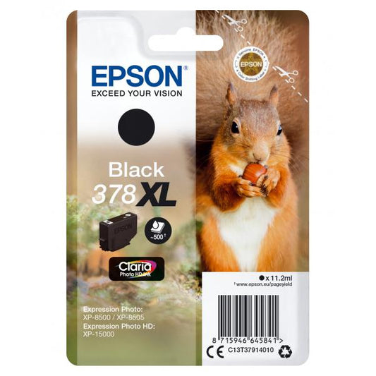 Epson Squirrel Singlepack Black 378XL Claria Photo HD Ink [C13T37914010]