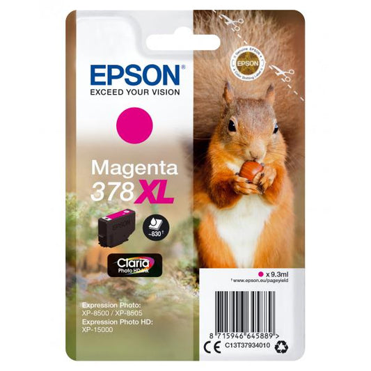 Epson Squirrel Singlepack Magenta 378XL Claria Photo HD Ink [C13T37934010]