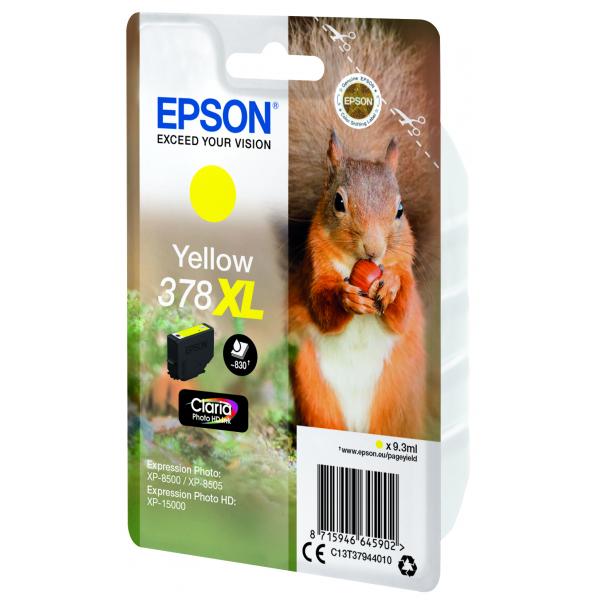 Epson Squirrel Singlepack Yellow 378XL Claria Photo HD Ink [C13T37944010]