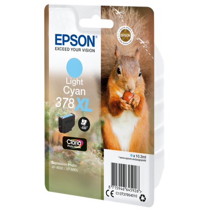 Epson Squirrel Singlepack Light Cyan 378XL Claria Photo HD Ink [C13T37954010]