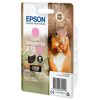 Epson Squirrel Singlepack Light Magenta 378XL Claria Photo HD Ink [C13T37964010]