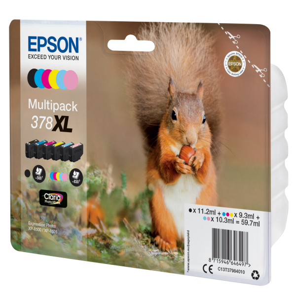 Epson Squirrel Multipack 6-colours 378XL Claria Photo HD Ink [C13T37984010]