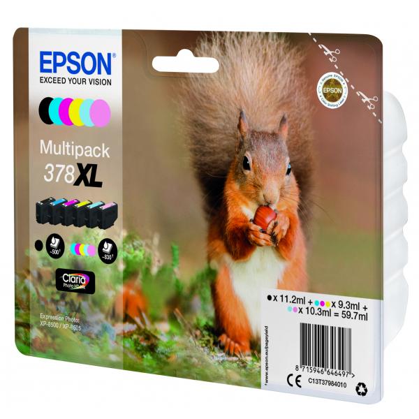 Epson Squirrel Multipack 6 colores 378XL Tinta Claria Photo HD [C13T37984010]