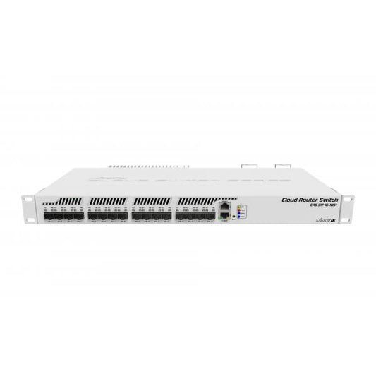 MikroTik, Cloud Router Switch 317, 1G, 16S+RM with 800MHz CPU, 1GB RAM, 1xGigabit LAN, 16xSFP+ cages, RouterOS L5 or SwitchOS (dual boot), passive cooling 1U rackmount enclosure, Dual redu [CRS317-1G-16S+RM]