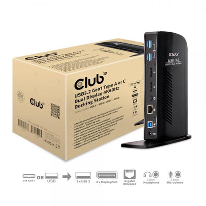 ESTACIÓN DE CONEXIÓN CLUB3D USB 3.1 GEN 1 PANTALLA DOBLE 4K 60HZ [CSV-1460] 