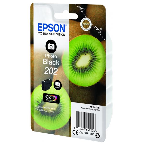 Epson Kiwi Singlepack Photo Black 202 Claria Premium Ink [C13T02F14020]
