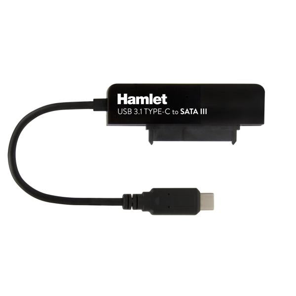 Adaptador Hamlet USB 3.1 Type-C a SATA III para conectar discos duros o unidades SSD con Serial ATA [XADTC-SATA]