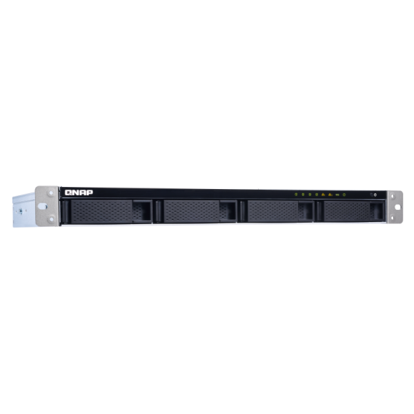 QNAP NAS - 4-Bay quad-core 1.7 GHz short-depth rackmount NAS with 100W power supply, 8GB DDR3 SODIMM RAM (max 8GB), SATA 6Gb/s, 1x 10GbE SFP+ LAN, 2x GbE LAN, hardware encryption, Container [TS-431XeU-8G]