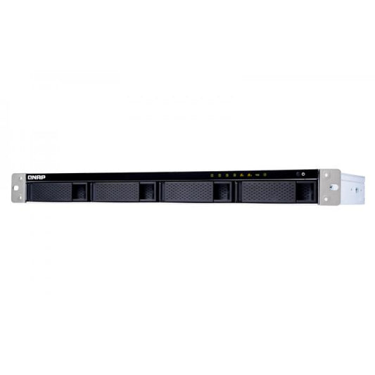 QNAP NAS - 4-Bay quad-core 1.7 GHz short-depth rackmount NAS with 100W power supply, 8GB DDR3 SODIMM RAM (max 8GB), SATA 6Gb/s, 1x 10GbE SFP+ LAN, 2x GbE LAN, hardware encryption, Container [TS-431XeU-8G]