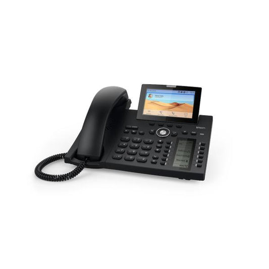 Snom D385 Enterprise IP Phone Black: 12 SIP accounts, 2 PoE Gigabit ports, 6 physical keys, 24 BLF (PSU not included) 00004340 [00004340]