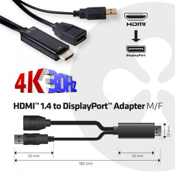 CLUB3D HDMI TO DISPLAYPORT M/F ADAPTER [CAC-2330] 