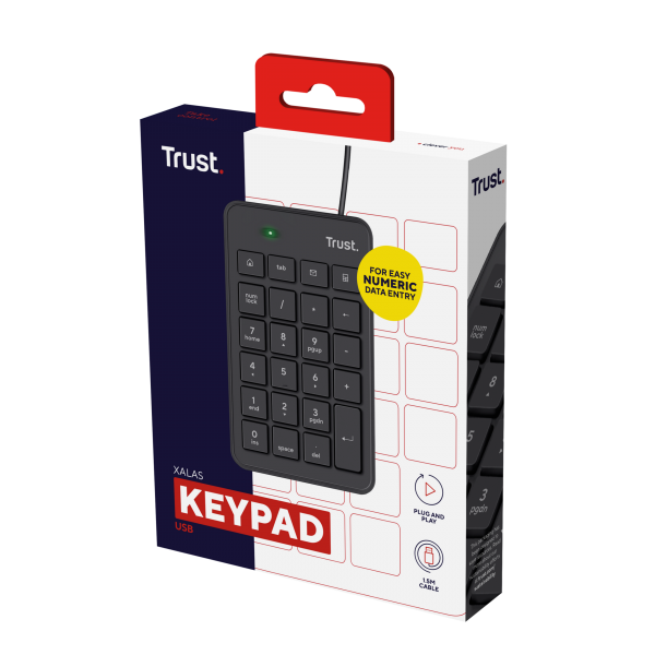 Trust 22221 numeric keypad Notebook/PC USB Black [22221]