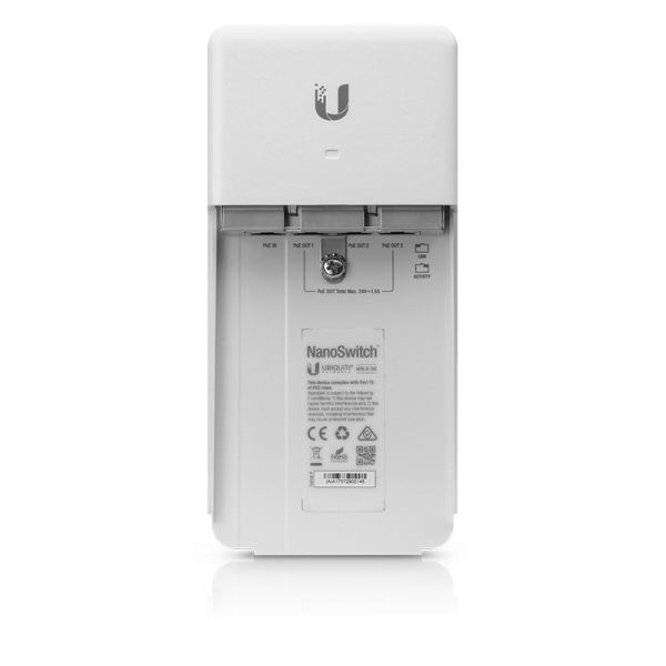 Ubiquiti Networks NanoSwitch - 24W PoE Supply - Outdoor - White [N-SW]