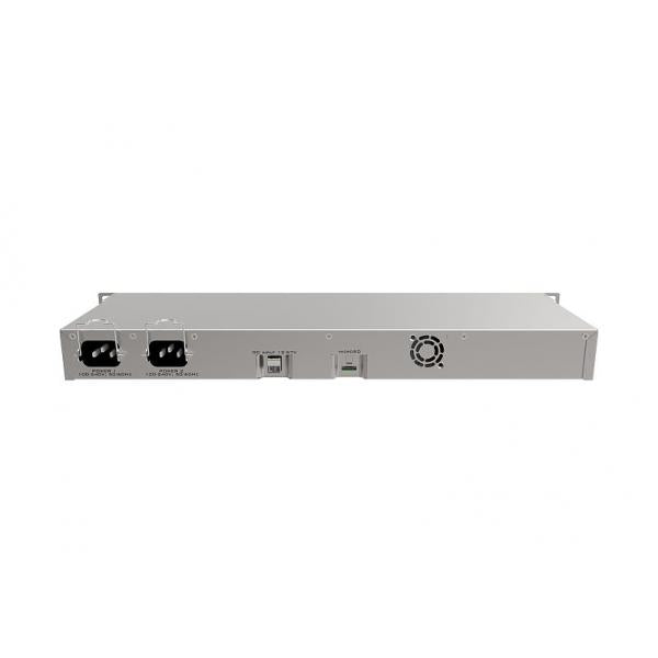 MikroTik, RB1100AHx4, RouterBOARD 1100x4 with Annapurna Alpine AL21400 Cortex A15 CPU (4, cores, 1.4GHz per core), 1GB RAM, 13xGbit LAN, RouterOS L6, 1U rackmount case, Dual PSU RB1100x4 [RB1100x4]