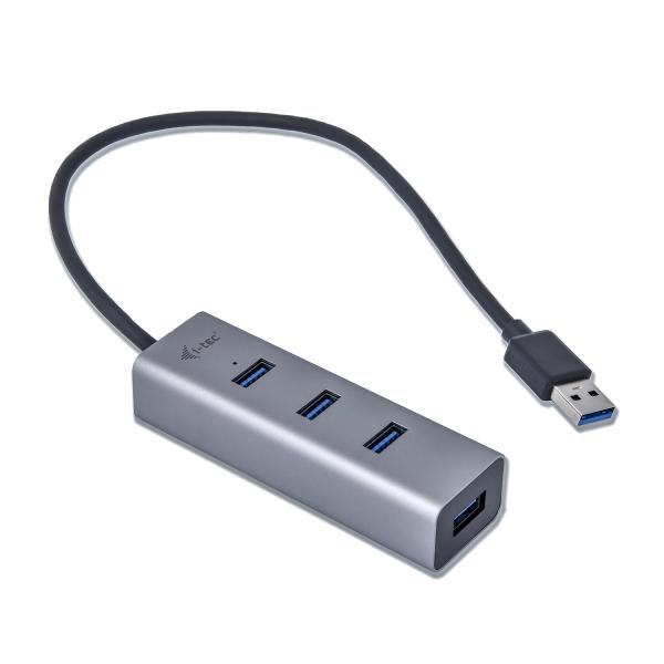 i-tec Metal U3HUBMETAL403 hub di interfaccia USB 3.2 Gen 1 (3.1 Gen 1) Type-A 5000 Mbit/s Grigio [U3HUBMETAL403]