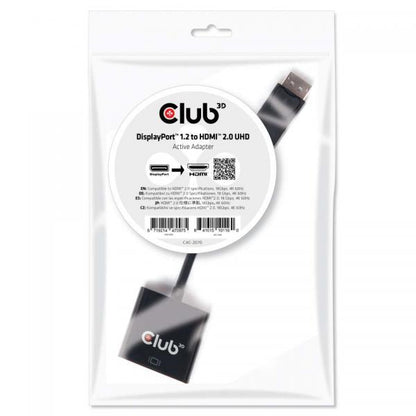 CLUB3D DISPLAY PORT 1.2 MALE TO HDMI 2.0 FEMALE 4K 60HZ UHD/ 3D ACTIVE ADAPTER [CAC-2070]