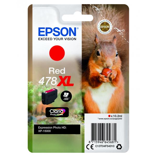 Tinta Epson Squirrel Singlepack Roja 478XL Claria Photo HD [C13T04F54010]