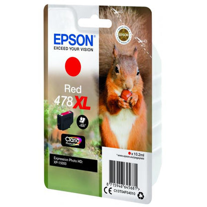 Tinta Epson Squirrel Singlepack Roja 478XL Claria Photo HD [C13T04F54010]