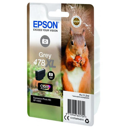 Epson Squirrel Singlepack Grey 478XL Claria Photo HD Ink [C13T04F64010]