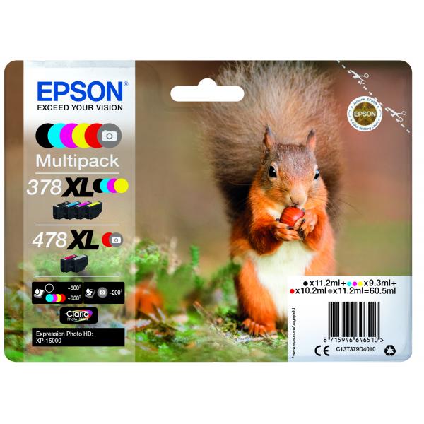 Epson Squirrel Multipack 6-colours 378XL / 478XL Claria Photo HD Ink [C13T379D4010]