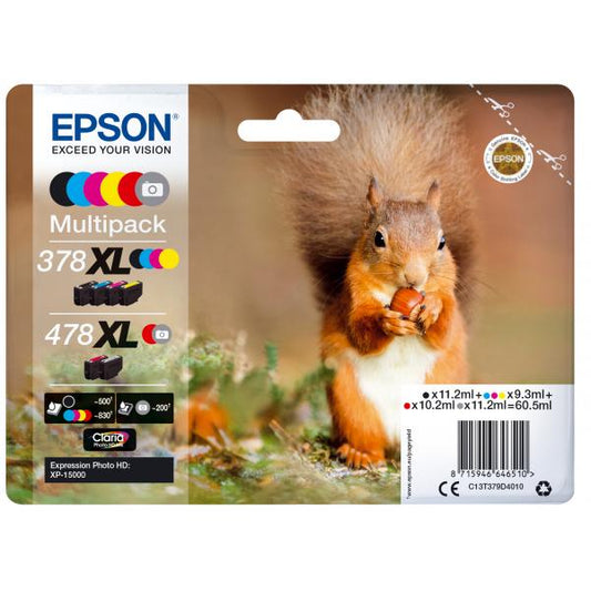Epson Squirrel Multipack 6-colours 378XL / 478XL Claria Photo HD Ink [C13T379D4010]