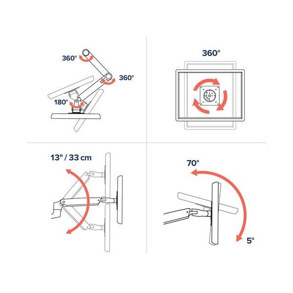 Ergotron LX Desk Monitor Arm - 1 Monitor - max 34 inch - Polished Aluminum [45-241-026]