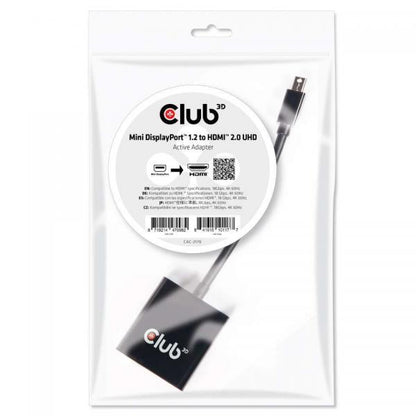 CLUB3D ADATTATORE MINI DISPLAYPORT 1.2 MALE TO HDMI 2.0 FEMALE 4K 60HZ UHD/3D ACTIVE [CAC-2170]