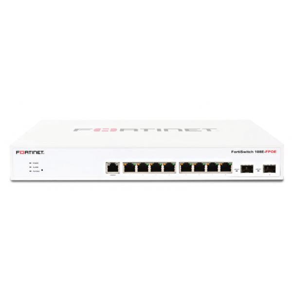 Fortinet FortiSwitch 108E-FPOE Gigabit Ethernet L2 administrado (10/100/1000) Compatible con alimentación a través de Ethernet (PoE) 1U Blanco [FS-108E-FPOE] 