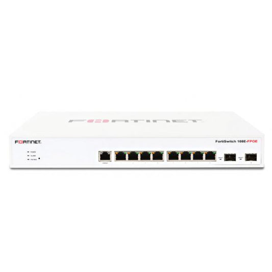 Fortinet FortiSwitch 108E-FPOE Gestito L2 Gigabit Ethernet (10/100/1000) Supporto Power over Ethernet (PoE) 1U Bianco [FS-108E-FPOE]