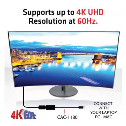 CLUB3D MINI DISPLAY PORT 1.4 MALE TO HDMI 2.0 FEMALE 4K 60HZ UHD/ 3D ACTIVE ADAPTER - HDR SUPPORT [CAC-1180]