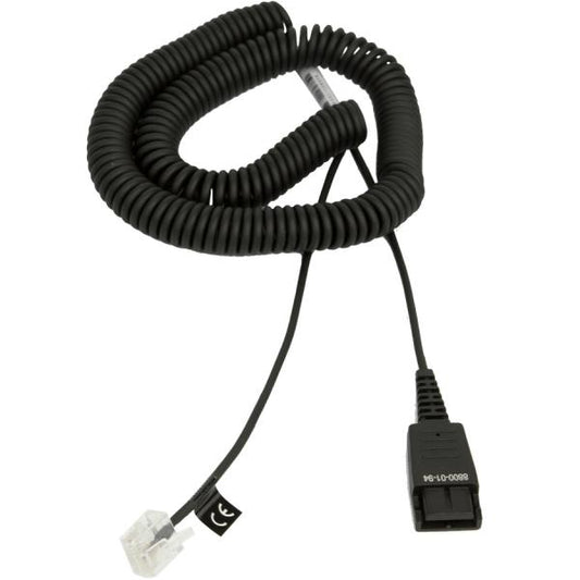 Jabra GN QD to Modular RJ extension coiled cord for Siemens Open Stage series 8800-01-94 [8800-01-94]