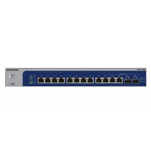 NETGEAR XS512EM Managed L2 10G Ethernet (100/1000/10000) 1U Azul, Gris [XS512EM-100EUS] 