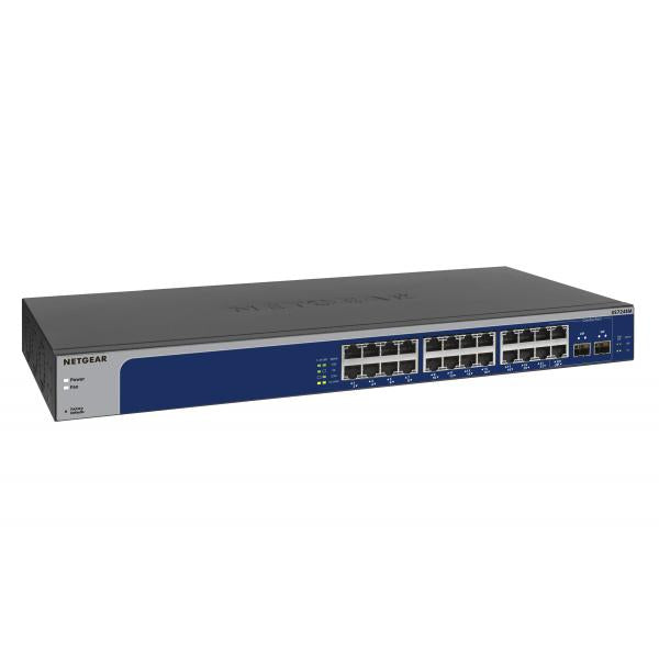 NETGEAR XS724EM Managed L2 10G Ethernet (100/1000/10000) 1U Azul, Gris [XS724EM-100EUS] 