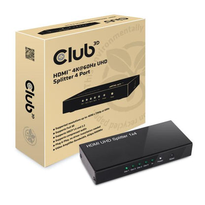 CLUB3D HDMI 4K60HZ 2.0 UHD SPLITTER 4 PORTS [CSV-1380]