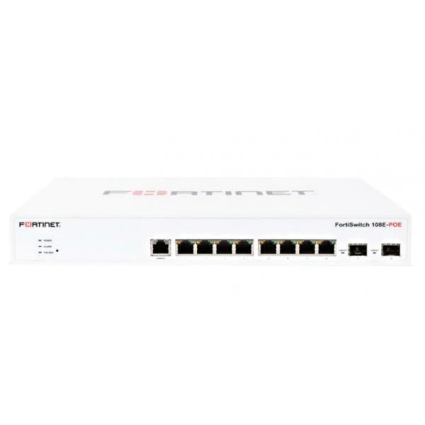 Fortinet FortiSwitch 108E-POE Gigabit Ethernet L2 administrado (10/100/1000) Compatible con alimentación a través de Ethernet (PoE) 1U Blanco [FS-108E-POE] 