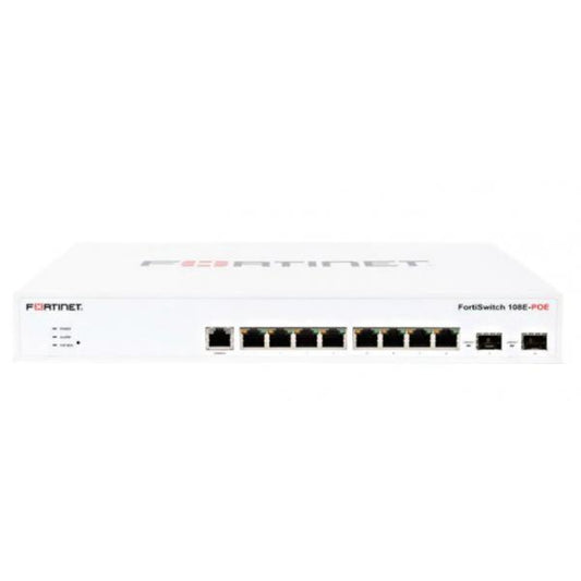 Fortinet FortiSwitch 108E-POE Gestito L2 Gigabit Ethernet (10/100/1000) Supporto Power over Ethernet (PoE) 1U Bianco [FS-108E-POE]