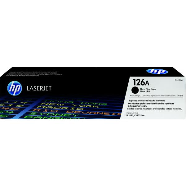 TONER HP NEGRO 126A 1200 PAGINAS PARA CLJ CP1025 [CE310A]