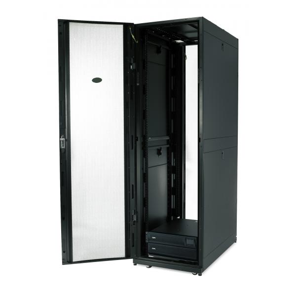 Gabinete NetShelter SX de APC, 42U, 600 mm de ancho x 1070 mm de profundidad, con laterales, negro, bastidores independientes, color negro [AR3100]