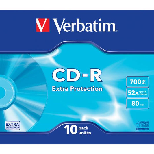 VERBATIM CD-R 52X, 700MB, 10 PACK SLIM CASE, EXTRA PROTECTION [43415]