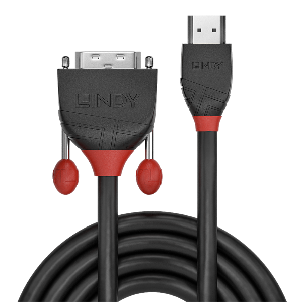 LINDY DVI-D HDMI CABLE M/M BLACK 0.5M [36270]