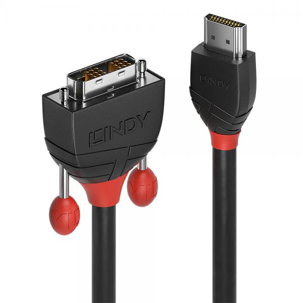 LINDY DVI-D HDMI CABLE M/M BLACK 0.5M [36270]