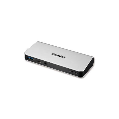 Hamlet Docking Station collega due display HDMI e DP con 4 porte usb 3.0, LAN e audio [HDOCKS500C]