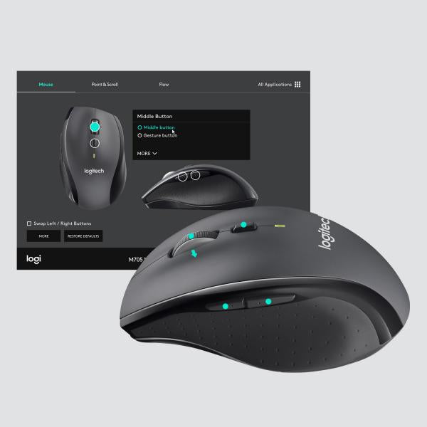 Logitech M705 Marathon Wireless Mouse - Charcoal [910-001949]