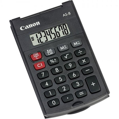 Calculadora de bolsillo Canon AS-8 con pantalla gris [4598B001]