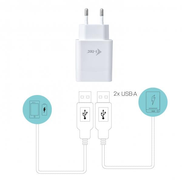 i-tec CHARGER2A4W Charger for mobile devices White Internal [CHARGER2A4W]